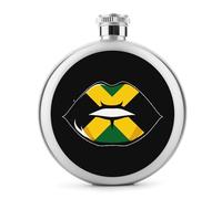 Jamaican Flag Lip Flask for Liquor Portable Wine Bottle Cute Stainless Steel Holsters Flasks