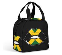 Jamaican Flag Lip Lunch Bag Insulated Lunch Box Leakproof Cooler Bag for Work Travel Outdoor