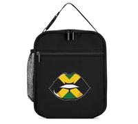 Jamaican Flag Lip Lunch Box for Men Women Insulated Lunch Bags Portable Cooler Tote for Work Picnic