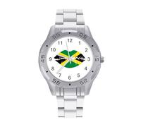 Jamaican Flag Lip Men's Watches Stainless Steel Watch Strap Analog Quartz Watch Business Wristwatches