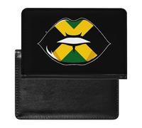Jamaican Flag Lip Passport Wallet Cute Passport Case with Card Slot Travel Passport Holder Cover