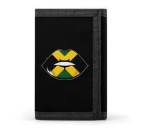 Jamaican Flag Lip Trifold Wallet Cute Card Slots Holder Clutch Purse Wallets for Men Women