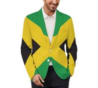 Jamaican Flag Mens Sport Coat Casual Blazer Business Tuxedo Suit Jacket
