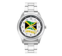Jamaican Flag Mens Watches Print Analog Quartz Watch Business Wristwatch Casual