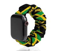 Jamaican Flag Replacement Watchband Cute Printed Watch Strap Elastic Solo Loop Bands Compatible for Apple Watch 42mm/44mm