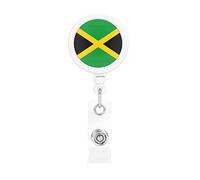 Jamaican Flag Retractable Badge Holder Reel Clip Id Card Holder forNurse Student Office Worker