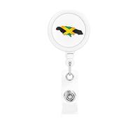 Jamaican Flag Retractable Badge Holder Reel Clip Id Card Holder forNurse Student Office Worker