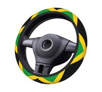Jamaican Flag Steering Wheel Covers,Anti Slip Sweat Absorption Elasticity Car Accessories Steering Wheel Protector Universal 15 Inch for SUV Sedan Vans Trucks