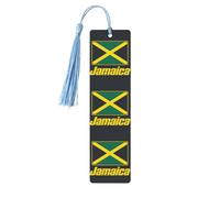 Jamaican Flags Print Reading Page Markers Wooden Bookmarks, 5pcs Wood Bookmarks with Tassels, Gifts for Men Women