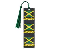 Jamaican Flags Print Reading Page Markers Wooden Bookmarks, 5pcs Wood Bookmarks with Tassels, Gifts for Men Women