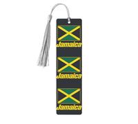 Jamaican Flags Print Reading Page Markers Wooden Bookmarks, 5pcs Wood Bookmarks with Tassels, Gifts for Men Women