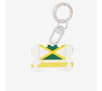 Jamaican Flags Printing Bone Shaped Dog Tag Pet Id Tags,Acrylic Dog Tags Cat Tags with Ring for Dog Cat,Pendant Crafts