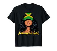 Jamaican Girl Jamaica Flag Proud Afro Jamaican Women T-Shirt