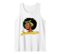 Jamaican Girl Jamaica Flag Proud Afro Jamaican Women Tank Top