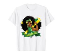 Jamaican Girl Shirt Black Melanin Jamaican Flag Jamaica Girl T-Shirt