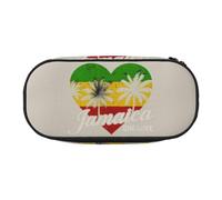 Jamaican Hearts Print Lightness Portable Pencil Case Spacious Pen Bag School Supplies Makeup Storage