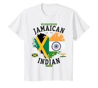 Jamaican Indian Roots Outfit Idea for Kids & India Flag T-Shirt, Youth, White, Medium