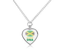 Jamaican It's in My DNA Custom Urn Necklace for Ashes Heart Keepsake Pendant Jewelry Memorial Cremation