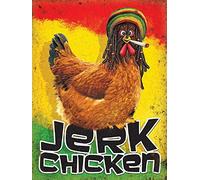 Jamaican Jerk Chicken Theme Wall Decor Sign Bar Dining Room Living Room Kitchen Garageches Wall Decor Poster Metal Sign 8X12 Inches