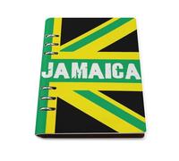 Jamaican Kingdom Flag 6 Ring Refillable Notebook PU Leather A5 Binder Planner Book Loose-Leaf Notebooks with 90 Sheets Paper