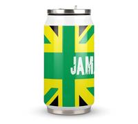 Jamaican Kingdom Flag Fashion Coke Cup Stainless Steel Insulated Tumbler with Lid and Straw Reusable Drinking Bottle