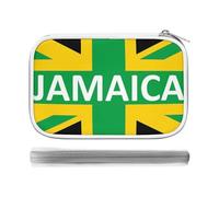 Jamaican Kingdom Flag Pencil Case Holder Pouch Stationery Pen Bag PU Leather Organizer