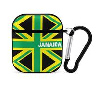 Jamaican Kingdom Flag Stylish Case Cover Compatible with AirPods 1&2 Hard PC Protector with Keychain