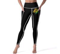 Jamaican Lion Jamaican Rasta Flag Lion Womens Yoga Pants High Waisted Legging Soft Athletic Pants with Pockets L