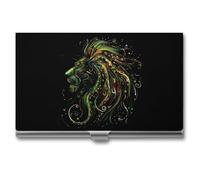 Jamaican Lion of Judah Reggae Business Card Holder Metal Wallet Credit Card ID Case for Men Women