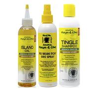 Jamaican Mango & Lime Island Oil 8oz with No More Itch Grow Spray & Tingle Shampoo 8oz