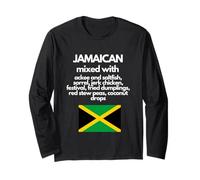 Jamaican Mixed with Jamaica Food Funny Flag Long Sleeve T-Shirt