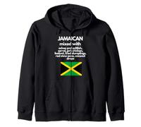 Jamaican Mixed With Jamaica Food Funny Flag Zip Hoodie