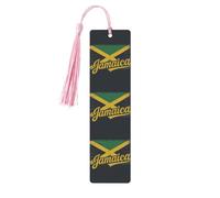 Jamaican Pattern Print Reading Page Markers Wooden Bookmarks, 5pcs Wood Bookmarks with Tassels, Gifts for Men Women