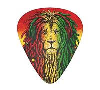 jamaican rasta flag rastafarian reggae lion Guitar Picks Complete Gift Set For Guitarist Celluloid Medium 12 Pack in Box Gift for Guitar Players Men and Women