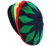 Jamaican Rasta Knit Beanie Hat Knitted Beret Cap Multi-colour Leaves Hip Hop Fashion Haircover Unisex Slouchy Baggy Cap