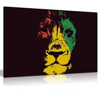 Jamaican Rasta Lion Canvas Wall Art Picture Print (12x8)
