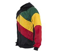 Jamaican Reggae 3 Colours Striped Hooded Children's Kids Youth Capoeira Jacket Track Suit Jumper Top 9-10 yrs