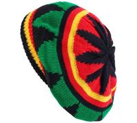 Jamaican Reggae Cap Knit Rasta Hat Beanie Hat Knitted Beret Cap Colorful Crochet Leaves Hip Hop Hippie Beanie Unisex Slouchy Baggy Cap