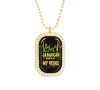Jamaican Runs in My Veins Women's Necklaces Pendant Necklace Fashion Diamond Jewelry with Chain
