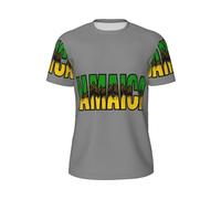 Jamaican Script Print Stylish Summer Men Short-Sleeved T-Shirt Lightweight Breathable Outdoor Activities, Black, XXXXL