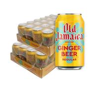Jamaican Style Ginger Beer Carbonated Soft Drink with Natural Root Ginger Extract, Refreshing Fizzy Beverage in 330ml Cans, Pack of 48