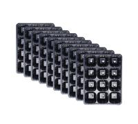 JAMAKALA 10pcs Seed Trays for Seedlings, Black 120 Cells Seed Starter Trays, Propagators for Plants, Plastic Seedling Pots and Tray, Seedling Tray for Vegetable, Fruit, Seedling Cultivation