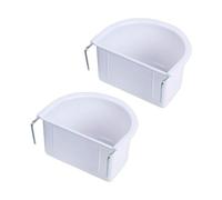 JAMAKALA 2Pcs Bird Feeding Dish D-shaped Plastic Bird Food Bowl with Hook Hanging Cage Feeder Cups for Parakeet Parrot Conure Cockatiel