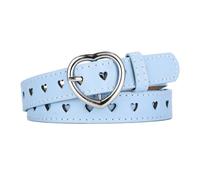 JAMAKALA Girls belt Kids Belt, Cute Heart Elastic Belt PU Leather Belt, Adjustable Stretch Belt with Heart Buckle, Fashion Waist Belt Skinny Belt for Boys Girls Dress Pants Jeans