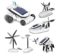 JAMARA 400185 Solar Kit 6-in-1 Gifts from 10 Years for Kids, Toy Robots, Solar Game Technology Toys, 6 Possible Models, Driving, Swimming, Turning, Power from Solar Energy