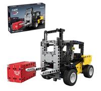 JAMARA 402885 CADA Forklift Bricks Construction Site Vehicles from 8 Years, Children's Technology Boys Toy, Gift Idea for Kids, Vehicle Made of Clamping Blocks, Includes Decorative Sheet