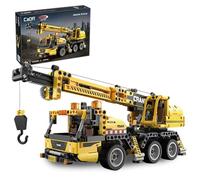 JAMARA 402886 CADA Mobile Crane Bricks - Construction Site Vehicles from 8 Years, Children's Technology Boys Toy, Gift Idea for Kids, Vehicle Made of Clamping Blocks, Detailed Design