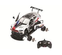 JAMARA 403130 BMW M8 GTE 1:18 2.4 GHz Kit Parts Are Plugged in, No Tools or Gluing Required, Detailed Interior, Doors Manual Open, White