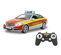 Jamara 405127 Mercedes-Benz E 350 Coupe Fire Brigade Silver/Red 1:16 2.4G German Siren, Alarm System, Start, Acceleration, Brake, Lock Sound, Horn, Signal Light, 4 Speeds