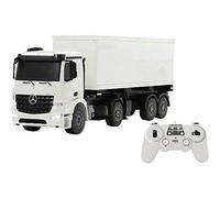 Jamara 405148 - Container Truck Mercedes-Benz Arocs 1: 20 2, 4 G - 2 Speed, Approx. 6 Kph, Up to 30 min Driving Time, Trailer Can Be Coupled and Decoupled Via Remote Control, Detachable Container